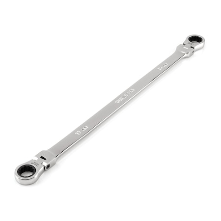 Tekton 17 x 19 mm Long Flex Head 12-Point Ratcheting Box End Wrench WRB36417